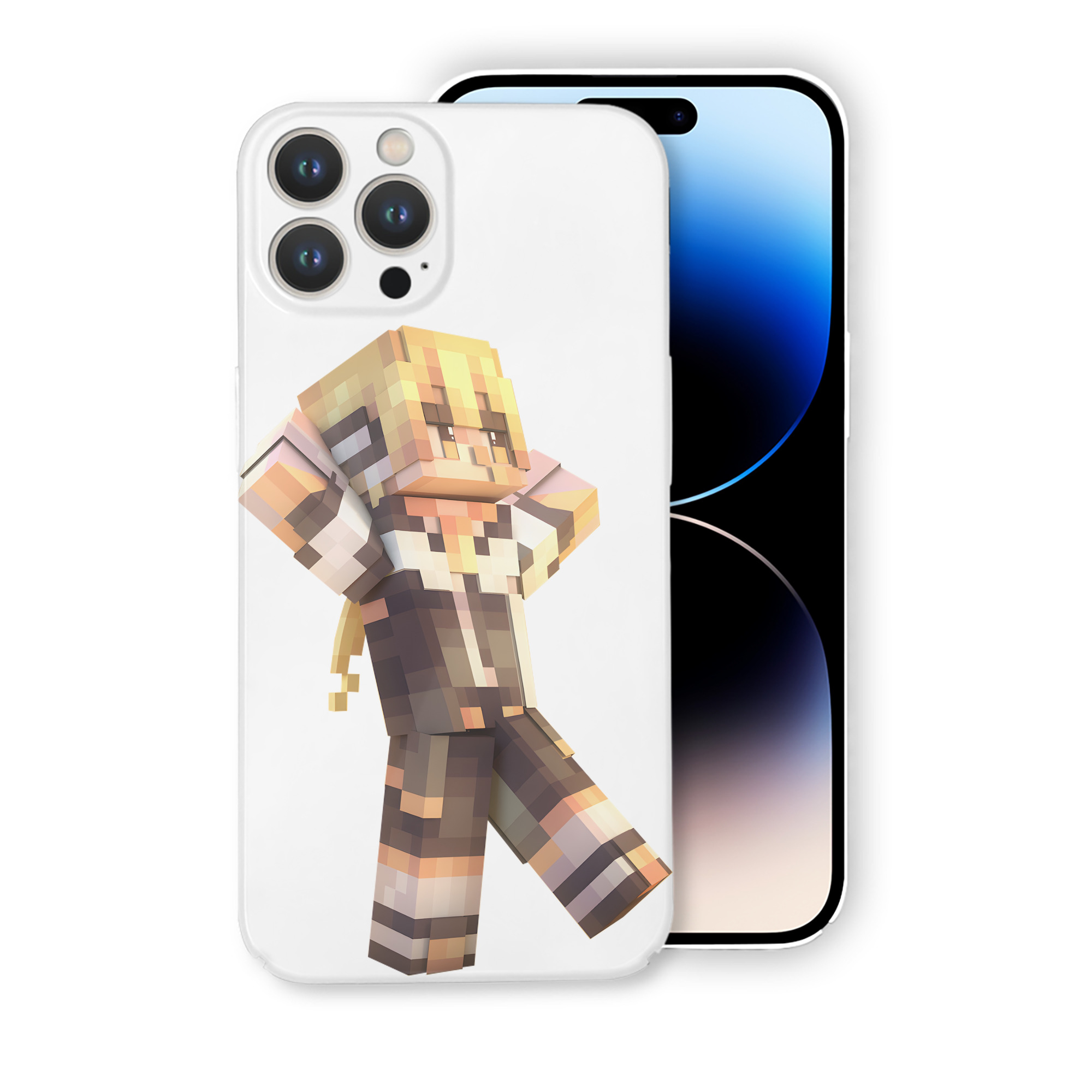 （画像用） マインクラフト ブロックの世界 Minecraft MC Block world 【iPhone 14シリーズ対応】ハードケース